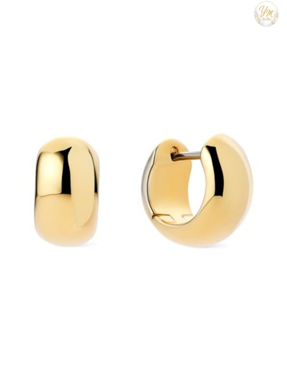 14K Gold Plated Hypoallergenic Huggie Hoop Earrings for Women, Tarnish-Free,